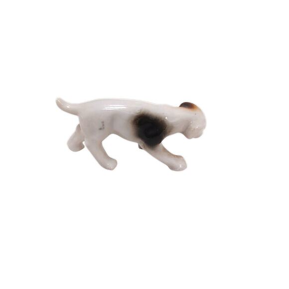 Vntg Beagle Hunting Hound Dog 3" Ceramic Figure Brown White Spots Japan Collect - Picture 3 of 15